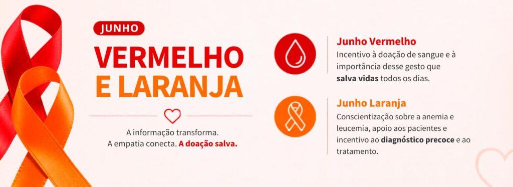 Arte da campanha de Junho Vermelho e Laranja
