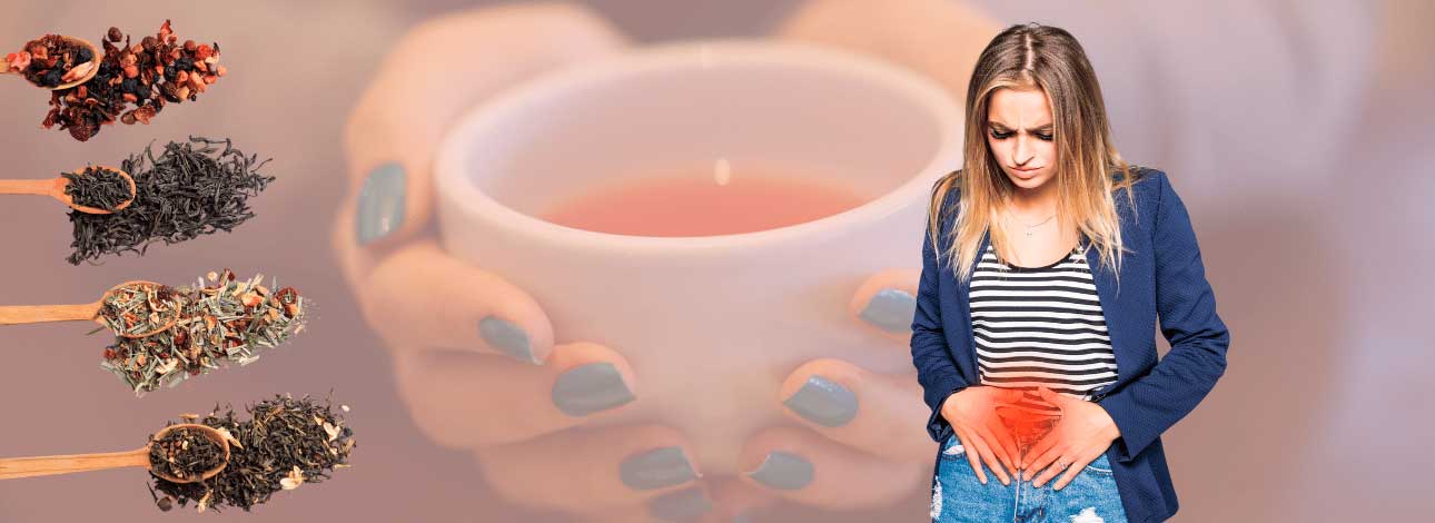 Imagem de uma mulher aparentando ter problemas urinários, com alguns tipos de chá para tratar infeccao urinária