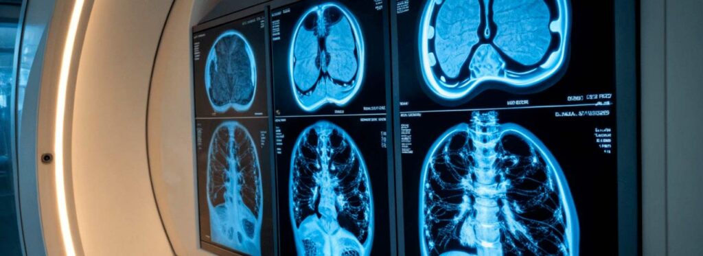 Imagens 3d de um exame de Tomografia Computadorizada