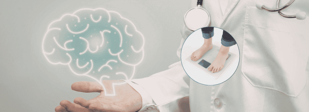 Médico segurando imagem de um cérebro