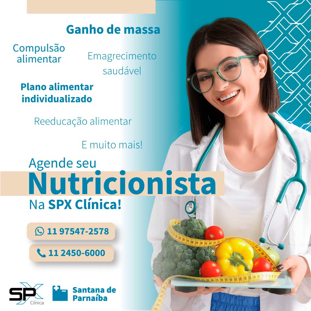 Banner de divulgação de nutricionista na SPX Santana de Parnaíba
