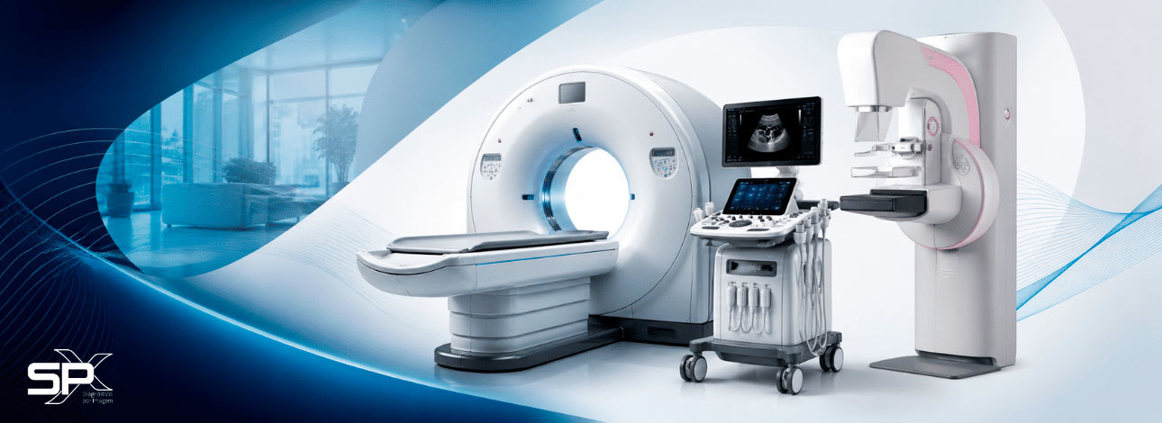 Arte ilustrativa para locação de equipamentos na SPX Diagnóstico por Imagem