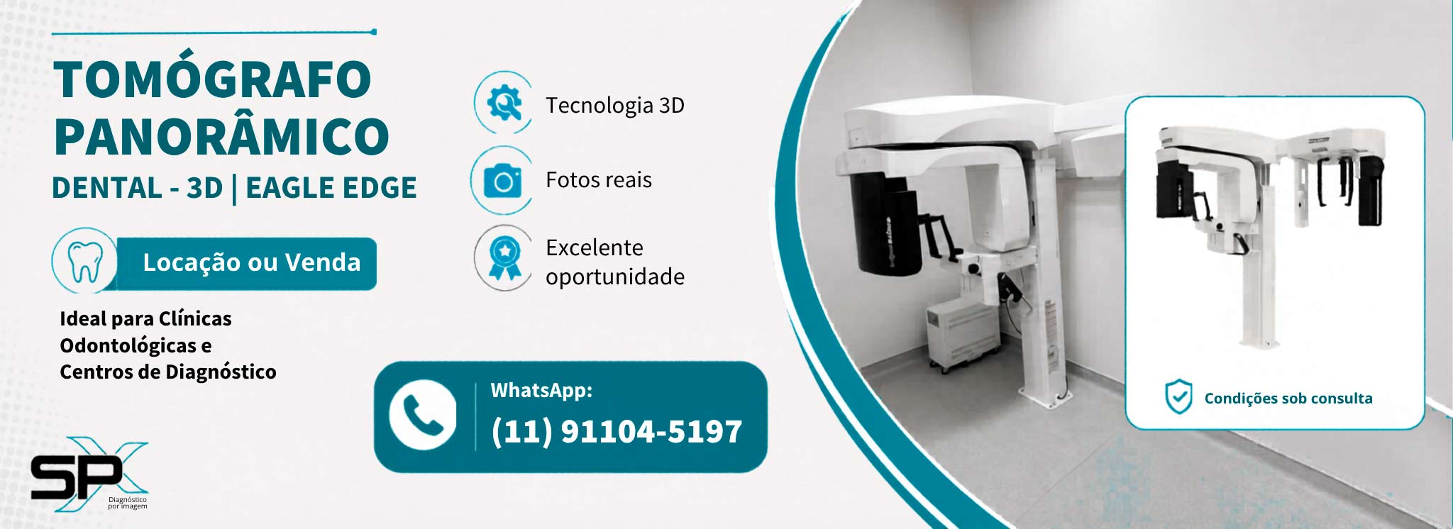 Tomógrafo Panorâmico Dental 3D Eagle Edge Dabi Atlante para locação ou venda
