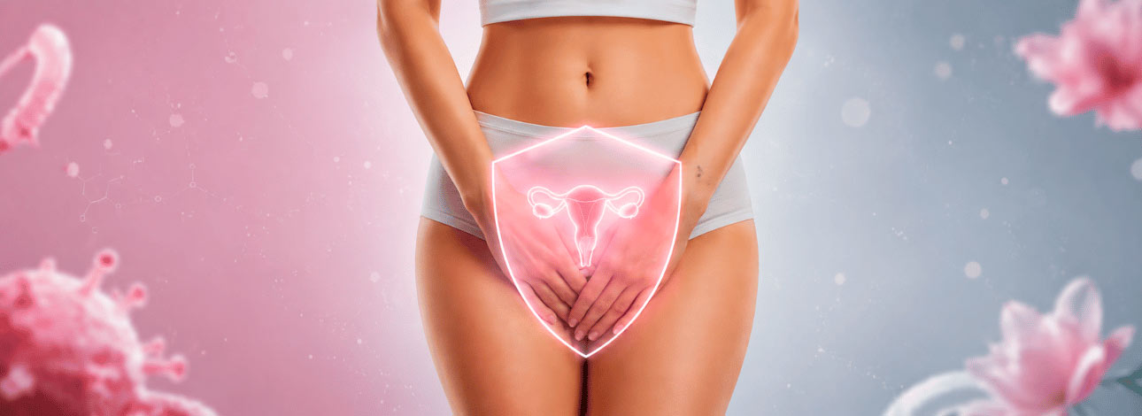 Corpo de uma mulher sofrendo com infecção íntima