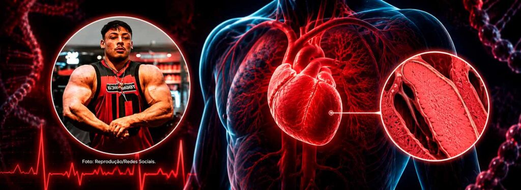 Ilustração de uma cardiomiopatia hipertrófica, que vitimou Gabriel Ganley
