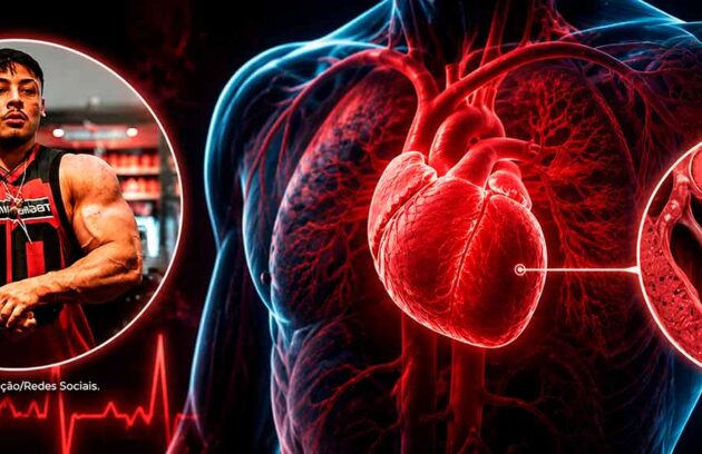 Ilustração de uma cardiomiopatia hipertrófica, que vitimou Gabriel Ganley