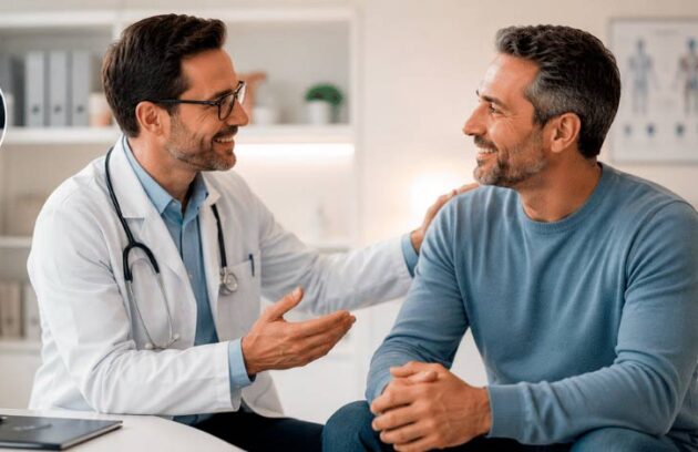 Paciente em consulta médica para realização de exames preventivos