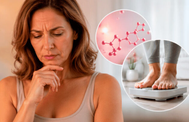 Mulher na fase da menopausa sofrendo com perda de peso