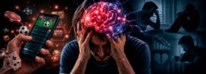 Pessoa com a saúde mental abalada devido ao vício em apostas online