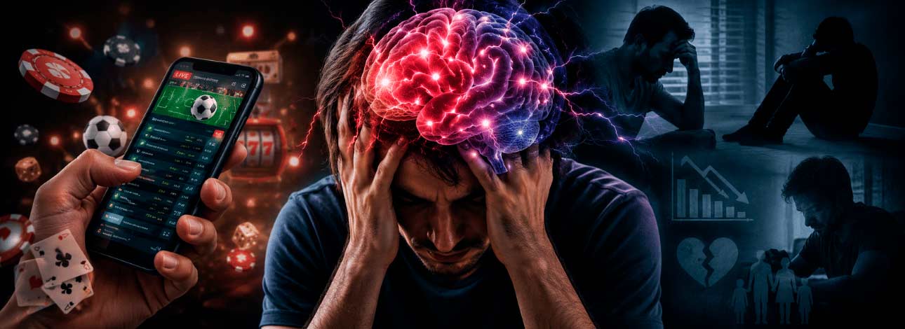 Pessoa com a saúde mental abalada devido ao vício em apostas online