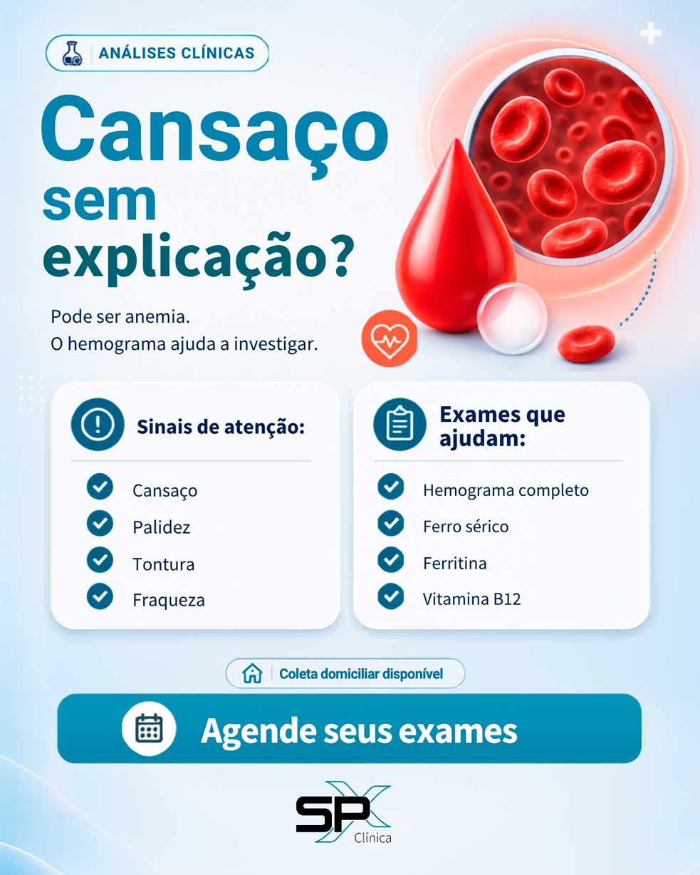 Cansaço sem explicação: exames de análises clínicas SPX