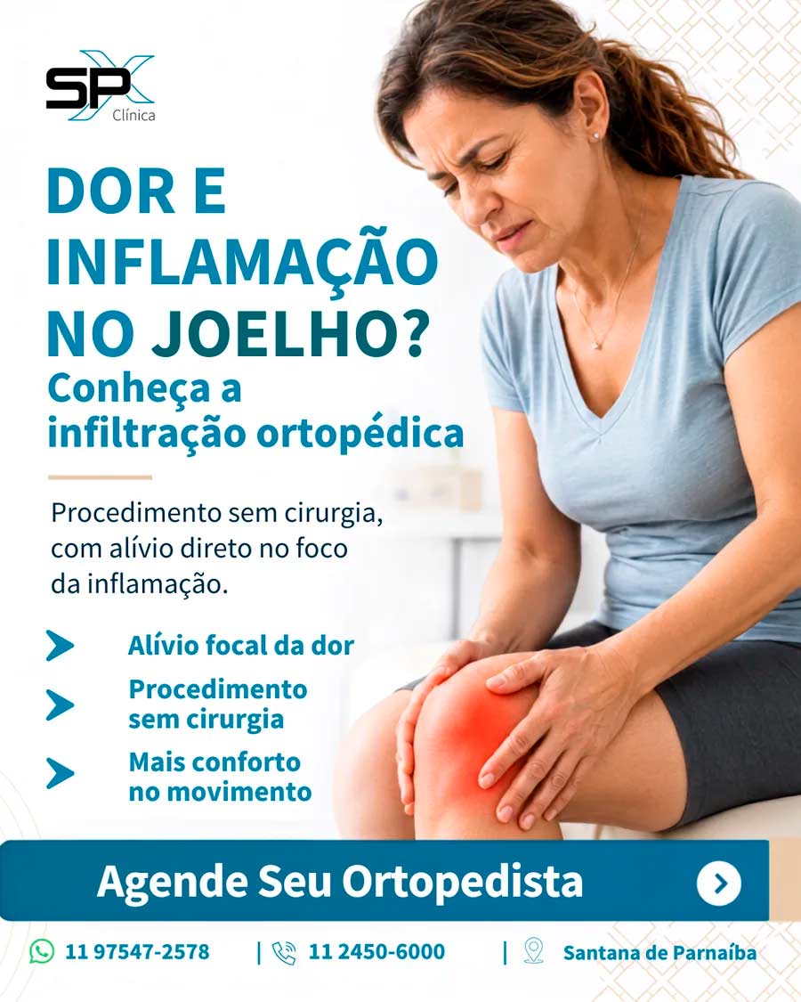 Inflamação no joelho e infiltração ortopédica